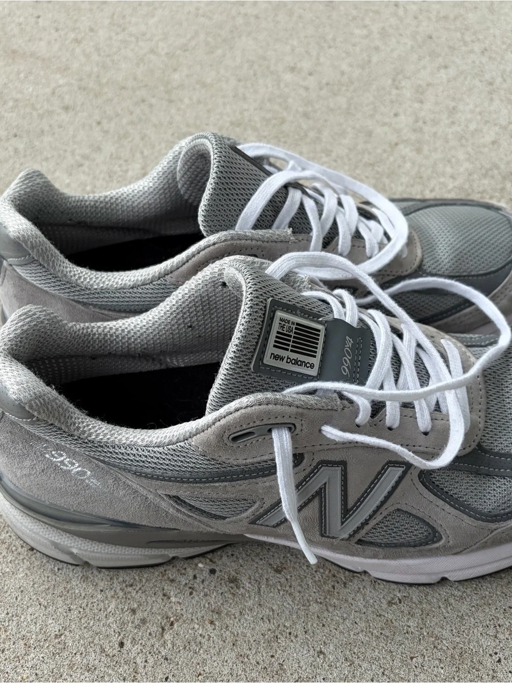 New Balance Gray and White Men's Athletic Shoes - 990v4 Style